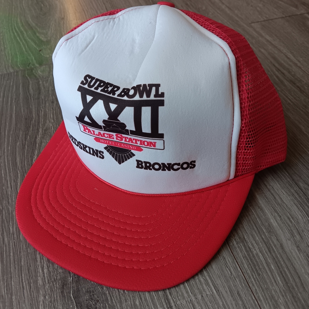 Super Bowl XXII Red and White Trucker Hat